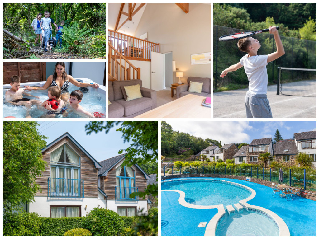 collage of images showing child and family friendly holidays at the valley, cornwall