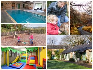 collage of images showing child and family friendly holidays at glynn barton